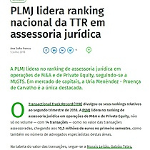 PLMJ lidera ranking nacional da TTR em assessoria jurdica